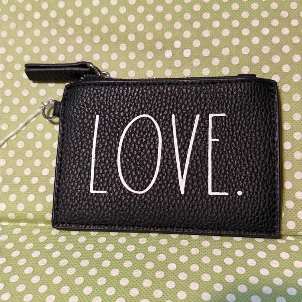 Black mini Wallet with 'LOVE' Print